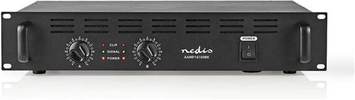 Nedis PA-Versterker - RMS Output: 2x 40 W @ 8 Ohm / 2x 60 W @ 4 Ohm - 2 Kanalen - 19 "rack-montage - Metaal - Zwart