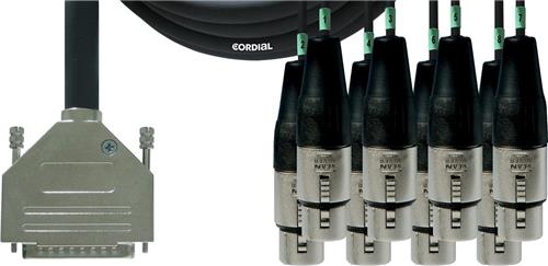 Cordial Intro Multicore D-Sub/XLRf 8-voudig, Rean stekker, 3,0m - Analoge multicore kabels