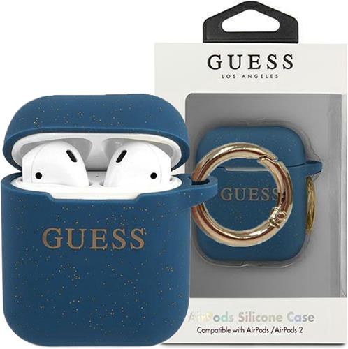 GUESS Silicone Case AirPods 1 / AirPods 2 - Blauw