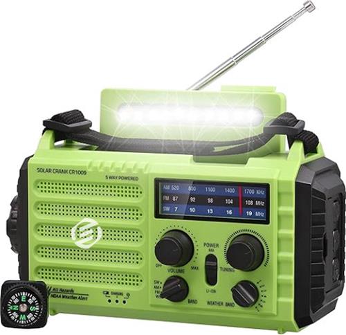 Equivera Noodradio - Noodradio - Noodradio op Batterij - Draagbare Radio - AM/FM-Radio - Oplaadbare Batterij - Noodlader Telefoon