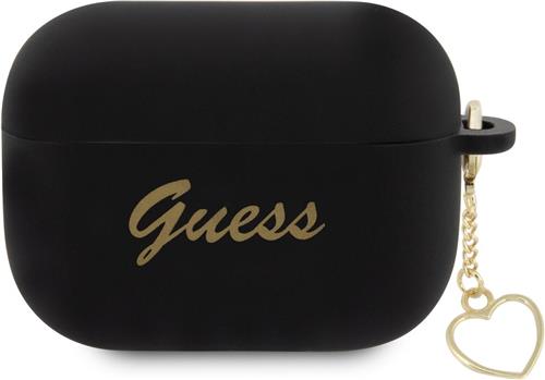 Guess Heart Silicone Case - Apple Airpods Pro 2 (2e gen) - Zwart