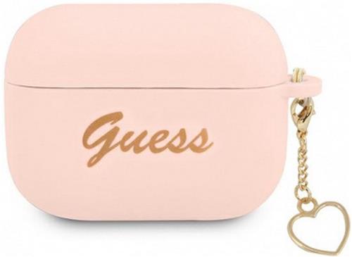 Guess Heart Silicone Case - Geschikt voor Apple Airpods Pro (1e Gen) - Roze