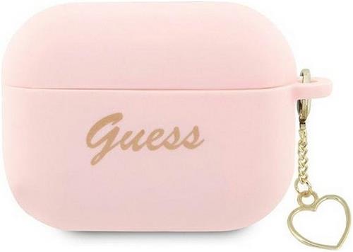 Guess Heart Silicone Case - Geschikt voor Apple Airpods Pro 2 (2e Gen) - Roze