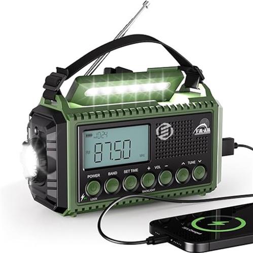 Equivera Noodradio - Noodradio - Noodradio op Batterij - Draagbare Radio - AM/FM-Radio - Oplaadbare Batterij - Noodlader Telefoon