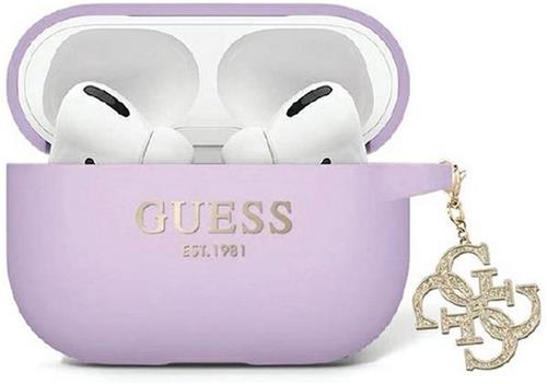 Guess Glitter Charm Silicone Case - Geschikt voor Apple Airpods Pro 2 (2e gen) - Paars