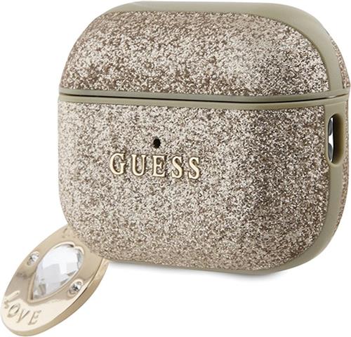 Hoesje Guess GUAP2PGEHCDD AirPods Pro 2 cover gold Fixed Glitter Heart Diamond Charm