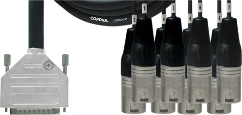 Cordial Economy Multicore D-Sub/XLRm 8-fach, Rean Stecker, 3m - Analoge multicore kabels