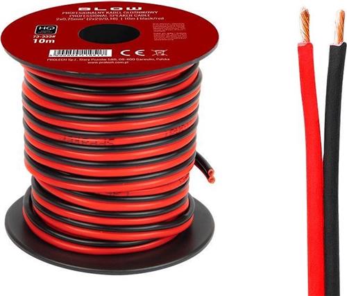 HQ luidsprekerkabel 2 x 0.75 mm zwart/rood op rol 10 meter