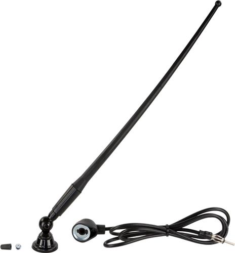 Universele opbouw antenne zwart AM / FM (DAB+ ready), rubber spriet