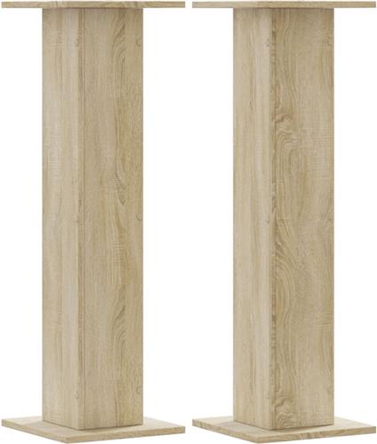 vidaXL - Speakerstandaards - 2 - st - 30x30x95 - cm - bewerkt - hout - sonoma - eiken