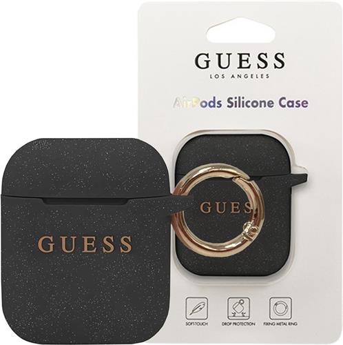 Guess Silicone Case voor Apple Airpods 1 & 2 - Zwart