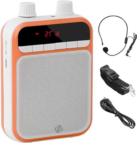 Equivera spraakversterker - Portable Voice Amplifier - Bluetooth - 3000mAh Rechargeable - Portable Speaker with Microphone and Headphones - Speech Amplifier for Teachers, Travel Guides, and More - Supports USB/TF Card