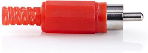 Nedis RCA-Connector | Recht | Male | Vernikkeld | Soldeer | Diameter kabelinvoer: 4.8 mm | Polyvinylchloride (PVC) | Rood | 25 Stuks | Polybag