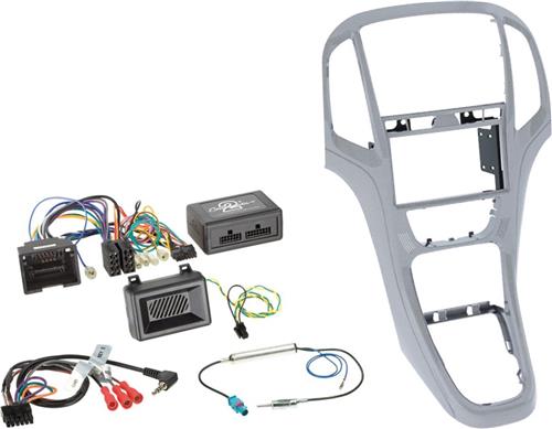 2-DIN + Radio adapter kit Opel Astra 2009-2016 Kleur: Platin Zilver