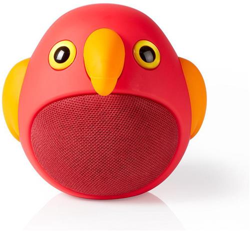 Bluetooth-Speaker - Maximale batterijduur: 3 uur - Handheld Ontwerp - 9 W - Mono - Ingebouwde microfoon - Koppelbaar - Animaticks Perry Parrot - Rood