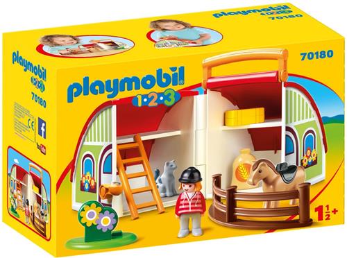 PLAYMOBIL 1.2.3 Mijn meeneem manege - 70180