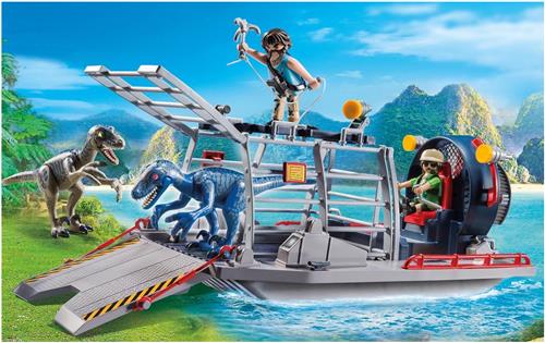 PLAYMOBIL Dinos Luchtkussenboot met dinokooi -9433