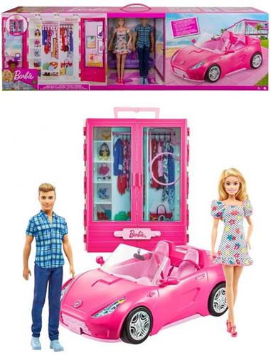 Barbie en Ken - Inclusief auto en kledingkast - Barbieset