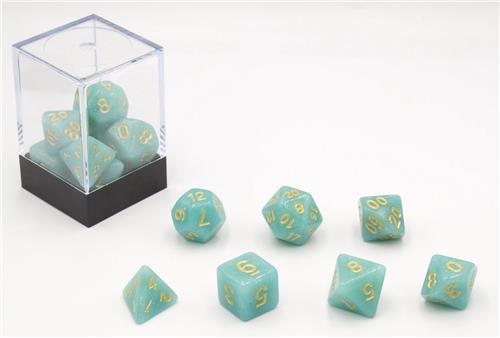 Dobbelstenen Pastel Turquoise7 set