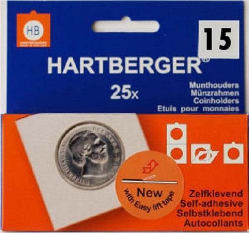 Hartberger Munthouders zelfklevend 15 mm (25x)