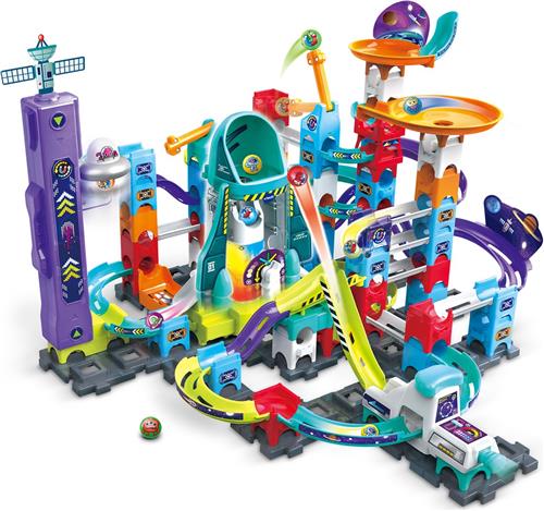 VTech Marble Rush Space Magnetic Mission Set XL300E Knikkerbaan - 120 Onderdelen - Incl. 10 Knikkers met Licht- en Geluidseffecten - Speelgoed 4 t/m 12 Jaar