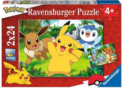 Ravensburger puzzel Pikachu en zijn vrienden - Legpuzzel - 2x24 stukjes