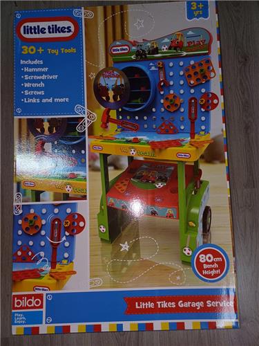 little tikes garagewerkplaats 80cm hoog met c.a. 30 stuks gereedschap