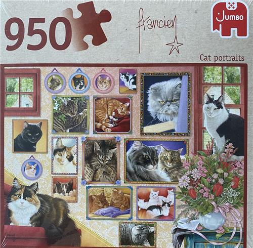 Jumbo 950 stukjes Puzzel Francien Cat Portraits kat portret premium Quality