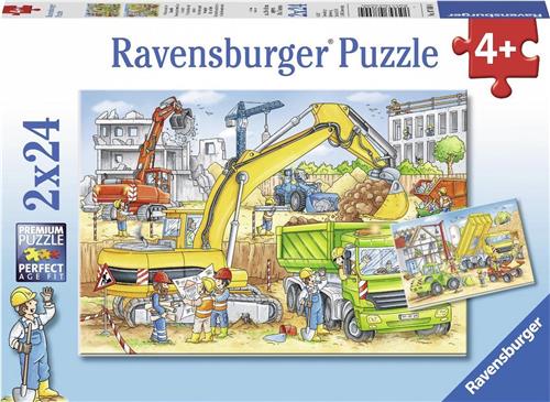 Ravensburger Hard aan het werk- Twee puzzels van 24 stukjes - kinderpuzzel