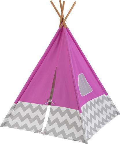 KidKraft Deluxe Play Teepee - Pink Gray Chevron