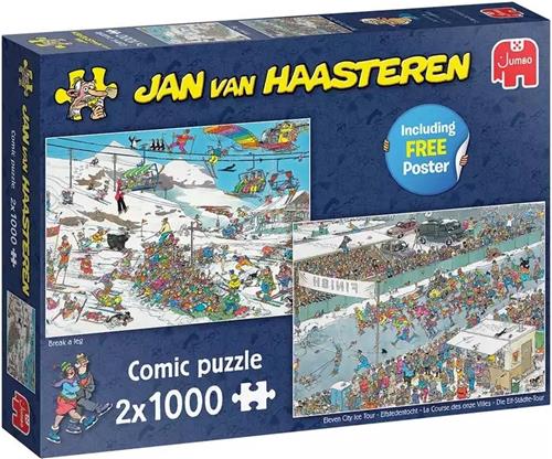 Jan van Haasteren  Break a Leg en Eleven City Tour Puzzel 2x 1000 Stukjes