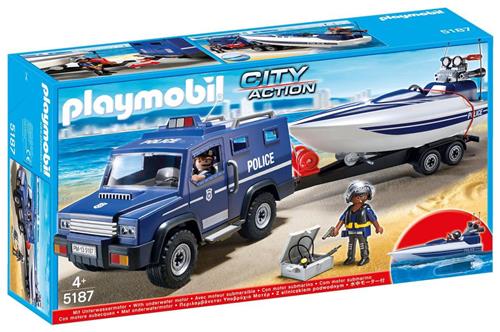 PLAYMOBIL City Action Politietruck met Speedboot - 5187