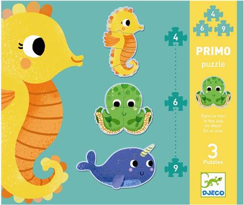 Djeco - Djeco Primo Puzzel In De Zee 4, 6, 9 st