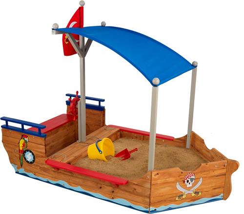 KidKraft Houten Piratenzandboot met zonnescherm