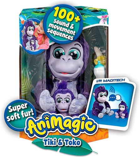 Animagic Tiki and Toko Gorillas - Interactieve Knuffels - Inclusief geluiden en bewegingen