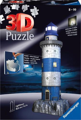 Ravensburger Vuurtoren Night Edition- 3D puzzel gebouw - 216 stukjes