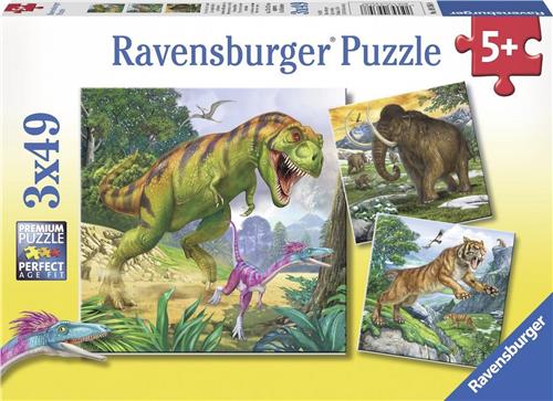 Ravensburger Heersers van de oertijd - Drie puzzels van 49 stukjes