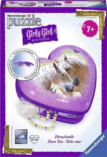 Ravensburger Hartendoosje paarden - Girly Girl 3D puzzel - 54 stukjes