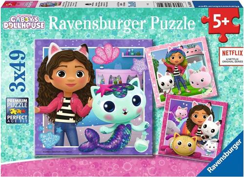 Ravensburger puzzel Gabby's Dollhouse - Legpuzzel - 3x49 stukjes