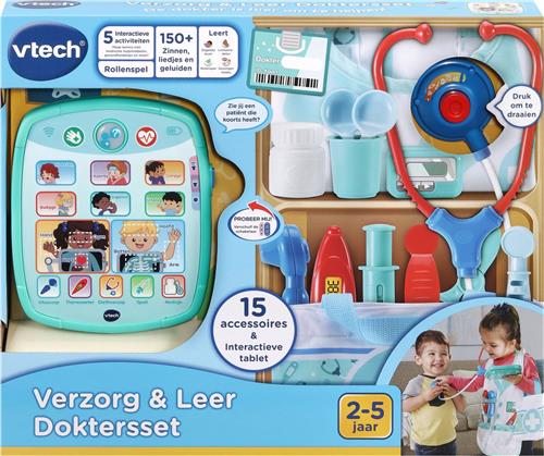 VTech Verzorg & Leer Doktersset - Educatief Speelgoed - Inclusief 15 accessoires - met Gezongen Liedjes - Cadeau - 2 tot 5 Jaar