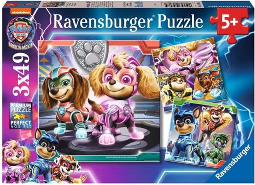 Ravensburger puzzel Paw Patrol: The Mighty Movie - Legpuzzel - 3x49 stukjes