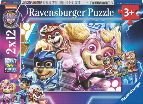 Ravensburger puzzel Paw Patrol: The Mighty Movie - Legpuzzel - 2x12 stukjes