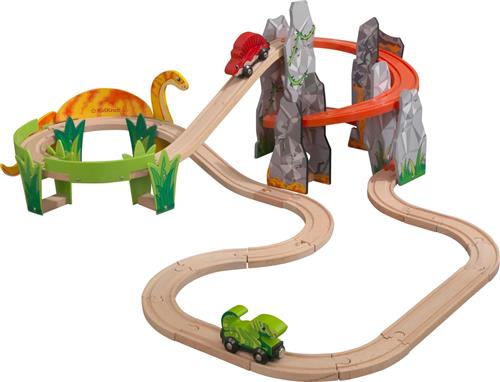 KidKraft Adventure Tracks: Dino Wereld 32-delige Houten Treinset