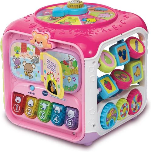 VTech Baby Activiteiten Kubus - Educatief Babyspeelgoed - Dieren, Cijfers en Kleuren - Cadeau - Van 9 tot 36 Maanden - Roze