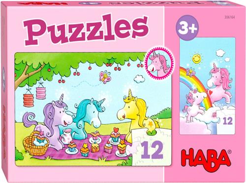 Haba Legpuzzel Puzzels Eenhoorn Flonkerglans Meisjes Karton 2 X 12 Stukjes