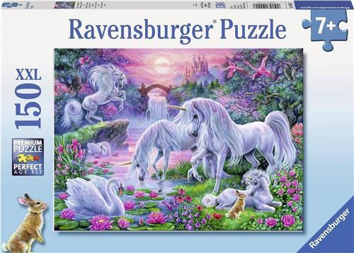 Ravensburger Eenhoorns in het avondrood - Puzzel van 150 stukjes