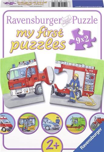 Ravensburger Speciale voertuigen- My First puzzles -9x2 stukjes - kinderpuzzel