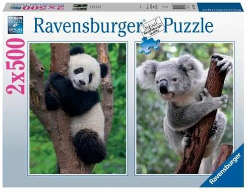 Ravensburger Puzzel Panda en Koala 2x500 Stukjes