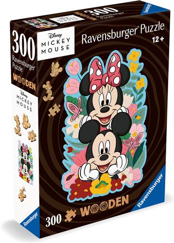 Ravensburger houten puzzel Disney Mickey & Minnie Mouse - Legpuzzel - 300 stukjes