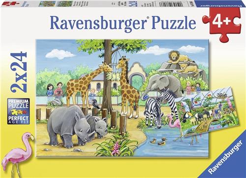 Ravensburger Welkom in de dierentuin- Twee puzzels van 24 stukjes - kinderpuzzel